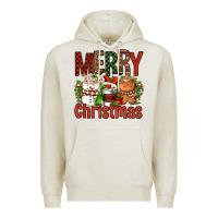Oatmeal Heather Merry Christmas Coffee Cups Premium Hoodie - FaDigitalArtStudio