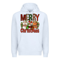 White Merry Christmas Coffee Cups Premium Hoodie - FaDigitalArtStudio