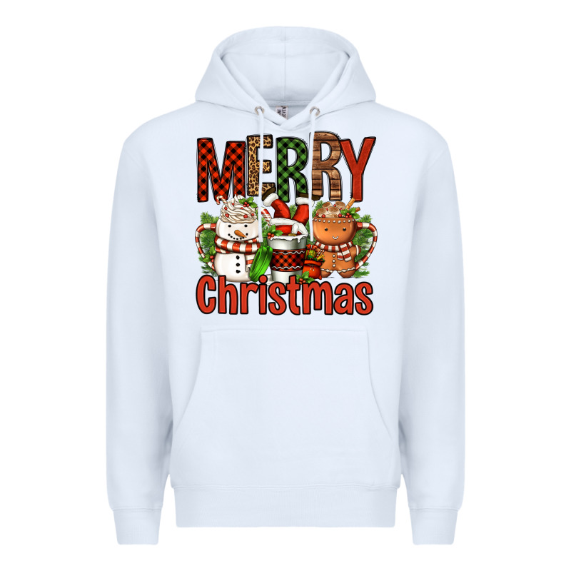 Merry Christmas Coffee Cups Premium Hoodie by FaDigitalArtStudio | Teevron