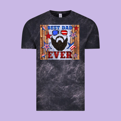Best Dad Ever American Flag Vintage Tee Designed By Artiststas