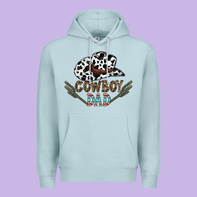 Cowboy Dad Premium Hoodie Designed By Cowhidedigitalart