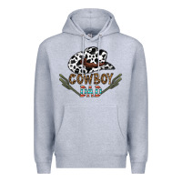 Heather Grey cowboy dad Premium Hoodie - CowhideDigitalArt