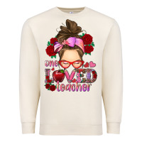 Sandshell one loved teacher messy bun Premium Sweatshirt - RanaPortraitStore