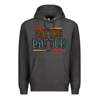 Charcoal Heather hey batter batter batter Premium Hoodie - CowhideDigitalArt