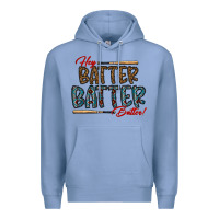 Colony Blue hey batter batter batter Premium Hoodie - CowhideDigitalArt