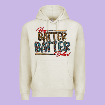 Hey Batter Batter Batter Premium Hoodie Designed By Cowhidedigitalart