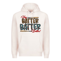 Pale Pink hey batter batter batter Premium Hoodie - CowhideDigitalArt