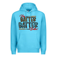 Ocean Blue hey batter batter batter Premium Hoodie - CowhideDigitalArt