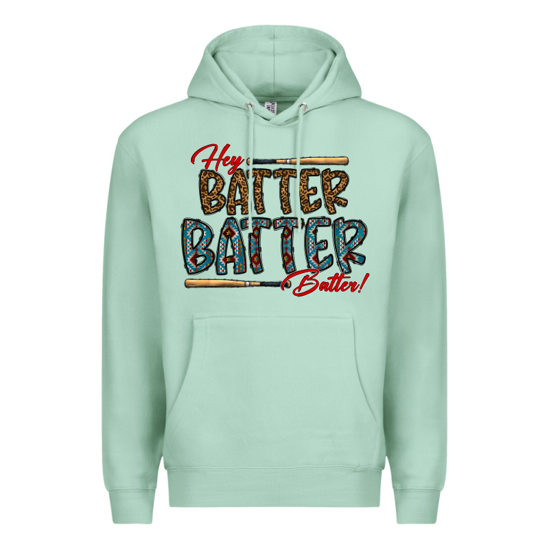Hey Batter Batter Batter Premium Hoodie by CowhideDigitalArt | Teevron
