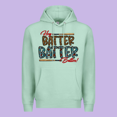Hey Batter Batter Batter Premium Hoodie Designed By Cowhidedigitalart