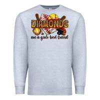 Heather Grey diamonds are a girls best friends Premium Sweatshirt - RanaPortraitStore