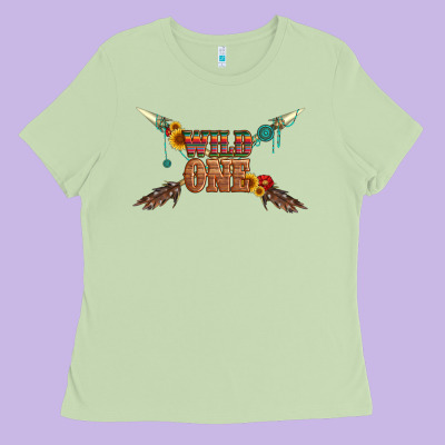 Wild One With Gemstone And Sunflower Ladies Tee Designed By Artiststas