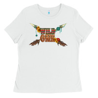 White wild one with gemstone and sunflower Ladies Tee - Artiststas