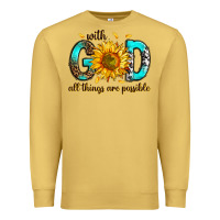 Antique Gold with god all things possible Premium Sweatshirt - RanaPortraitStore