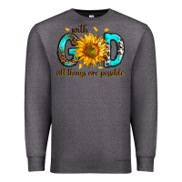 Charcoal Heather with god all things possible Premium Sweatshirt - RanaPortraitStore