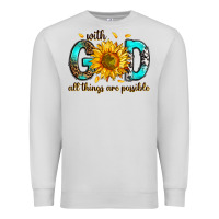 Dove Grey with god all things possible Premium Sweatshirt - RanaPortraitStore