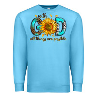 Ocean Blue with god all things possible Premium Sweatshirt - RanaPortraitStore