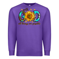 Purple with god all things possible Premium Sweatshirt - RanaPortraitStore