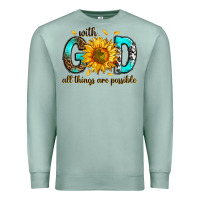 Seafoam with god all things possible Premium Sweatshirt - RanaPortraitStore