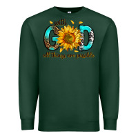 Sports Green with god all things possible Premium Sweatshirt - RanaPortraitStore
