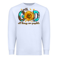 White with god all things possible Premium Sweatshirt - RanaPortraitStore