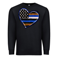 Black police heart Premium Sweatshirt - RanaPortraitStore