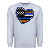 Heather Grey police heart Premium Sweatshirt - RanaPortraitStore