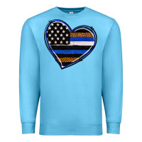 Ocean Blue police heart Premium Sweatshirt - RanaPortraitStore