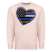 Pale Pink police heart Premium Sweatshirt - RanaPortraitStore