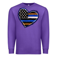 Purple police heart Premium Sweatshirt - RanaPortraitStore