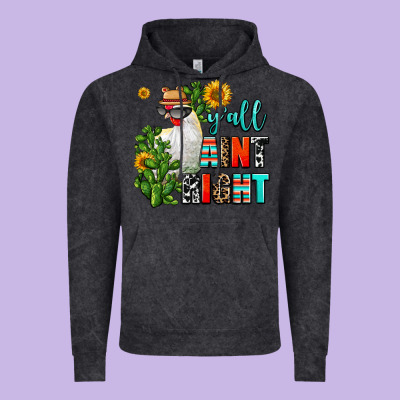 Y'all Aint Right Vintage Hoodie Designed By Adodesignshop