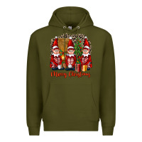 Army Green Merry christmas elfs Premium Hoodie - FaDigitalArtStudio