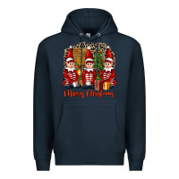 Navy Merry christmas elfs Premium Hoodie - FaDigitalArtStudio