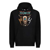 Black howdy boho skull Premium Hoodie - CowhideDigitalArt