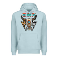 Blue Mist howdy boho skull Premium Hoodie - CowhideDigitalArt