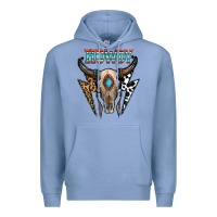 Colony Blue howdy boho skull Premium Hoodie - CowhideDigitalArt