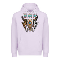 Lilac howdy boho skull Premium Hoodie - CowhideDigitalArt