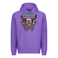 Purple howdy boho skull Premium Hoodie - CowhideDigitalArt