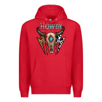 Red howdy boho skull Premium Hoodie - CowhideDigitalArt