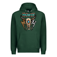 Sports Green howdy boho skull Premium Hoodie - CowhideDigitalArt