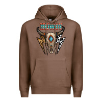 Chestnut howdy boho skull Premium Hoodie - CowhideDigitalArt