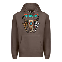 Coffee howdy boho skull Premium Hoodie - CowhideDigitalArt