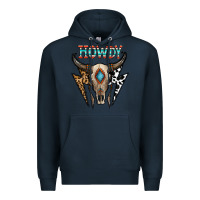 Navy howdy boho skull Premium Hoodie - CowhideDigitalArt