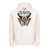 Pale Pink howdy boho skull Premium Hoodie - CowhideDigitalArt