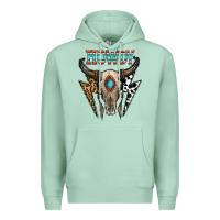 Seafoam howdy boho skull Premium Hoodie - CowhideDigitalArt