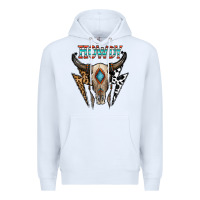 White howdy boho skull Premium Hoodie - CowhideDigitalArt