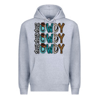Heather Grey howdy howdy howdy Premium Hoodie - CowhideDigitalArt