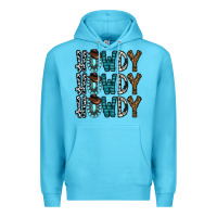 Ocean Blue howdy howdy howdy Premium Hoodie - CowhideDigitalArt