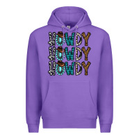 Purple howdy howdy howdy Premium Hoodie - CowhideDigitalArt