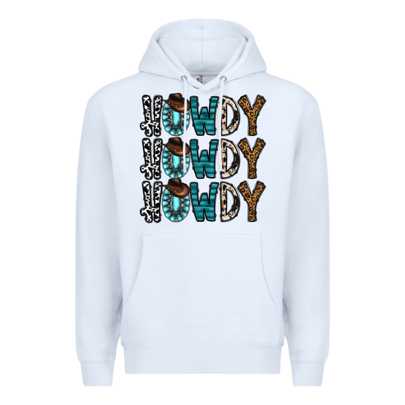 Howdy Howdy Howdy Premium Hoodie by CowhideDigitalArt | Teevron